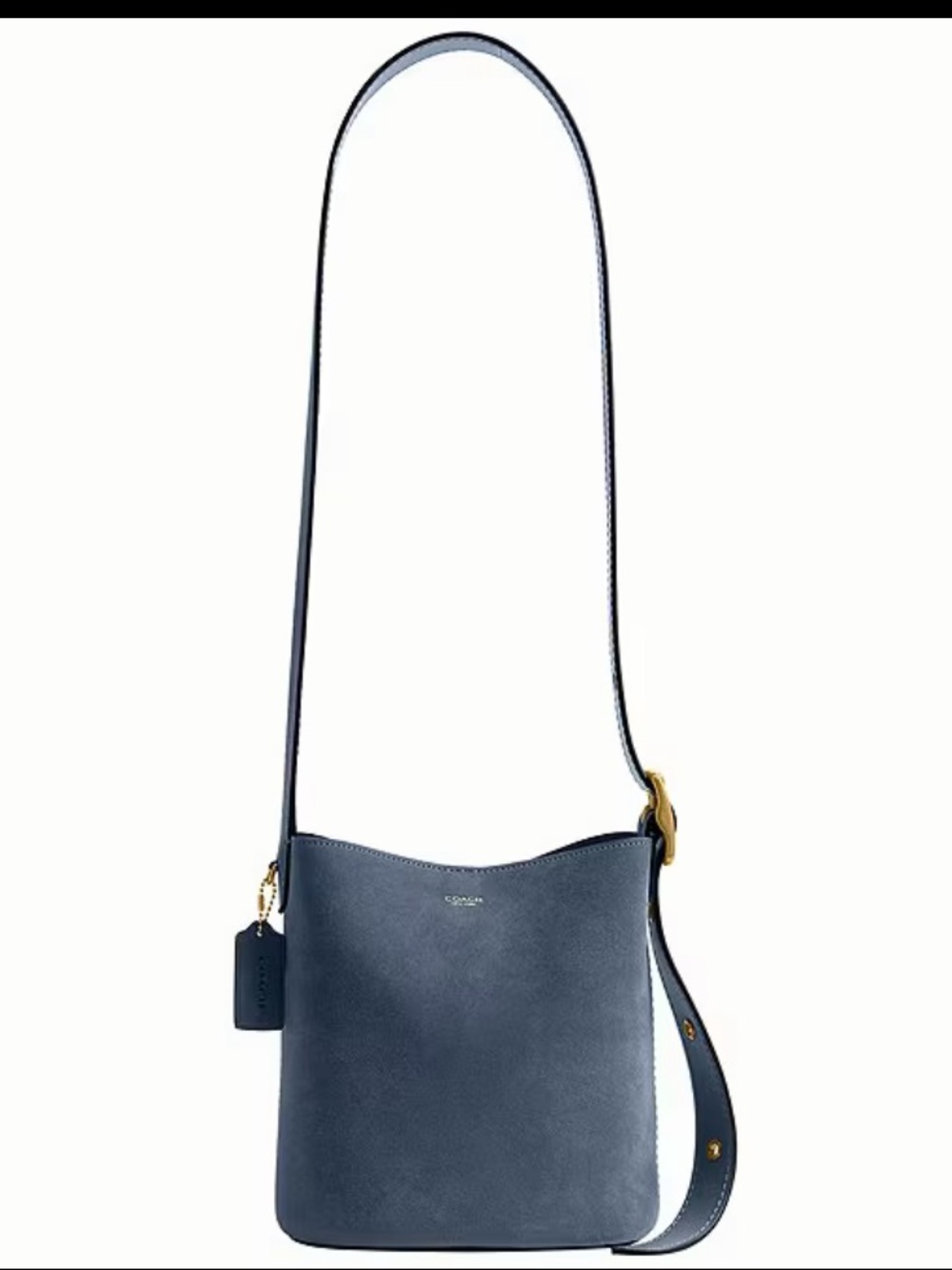 NWT Coach Bleecker bucket bag denim suede